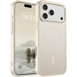 Antique White I-phone 17 Pro Max Case Compatible Mag Safe Matte Shockproof